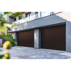 Puerta de Garage D, Alta calidad, 9x8 pies, 1 3/4" Aislante Térmico, Estilo Americana, Imitación Madera, BLACK WALNUT .