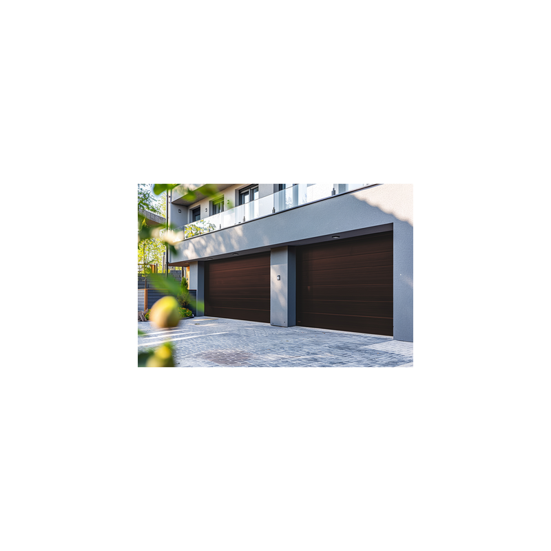 Puerta de Garage D, Alta calidad, 9x9 pies, 1 3/4" Aislante Térmico, Estilo Americana, Imitación Madera, BLACK WALNUT .