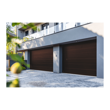Sección para puerta de Garage, Lisa, Imitación Madera, BLACK WALNUT, Para GARAGE108B, Estilo Americana.