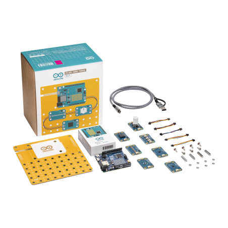 Kit Arduino Plug and Make, UNO R4 WiFi 48 MHz, 7 Modulino Nodes I2C Qwiic, Cloud IoT, Educación Maker, Solder-Free