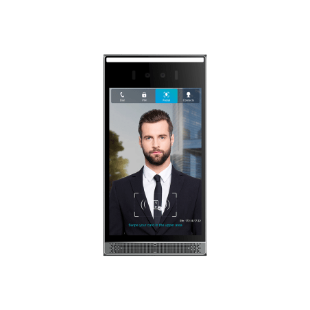 Videoportero IP SIP con Reconocimiento Facial, 8" IPS, 10,000 rostros, anti-suplantación, IP66/IK07, PoE