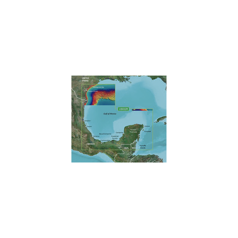 Mapa VUS032R Sur del Golfo de México.