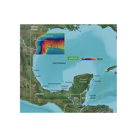 Mapa VUS032R Sur del Golfo de México.