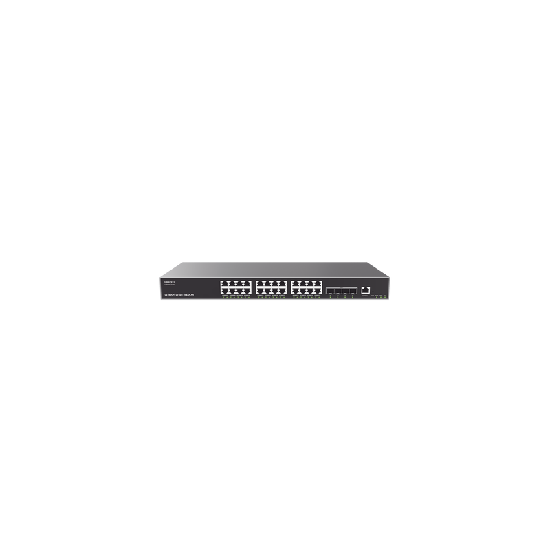 Switch Capa 3 Administrable, 24 puertos 10/100/1000 Mbps + 4 Puertos SFP+ de 10 Gigabits, Compatible con GWN Cloud.