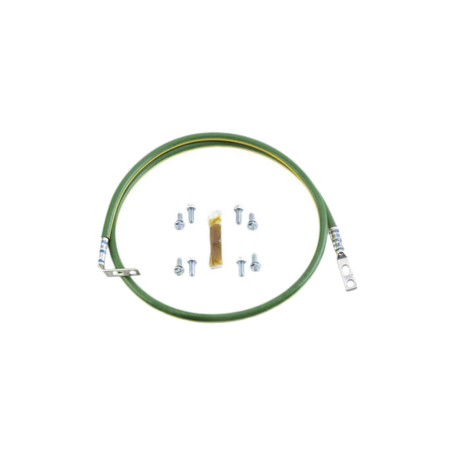 Jumper para aterrizar equipos, 6 AWG, con terminal doblada a 45° para conexión a tierra y terminal recta para equipos, 0.61