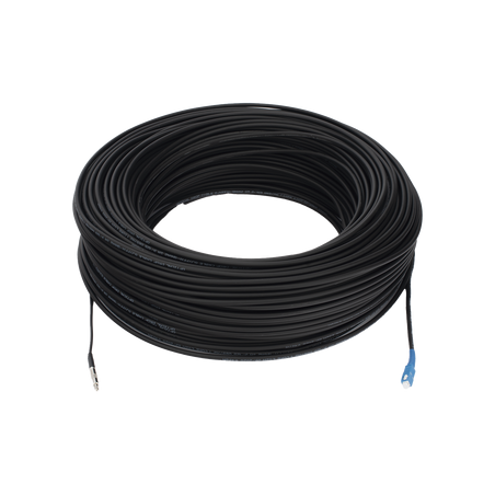 Rollo de Fibra Óptica Drop Redonda G657A2 Monomodo Simplex de 200 Metros con Conectores SC/UPC-SC/UPC para Instalaciones Aéreas,