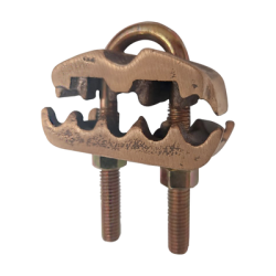 Conector para 3 Cables de Cobre (4, 2/0 AWG) a Tubo o Varilla (5/8 in, 3/4 in).