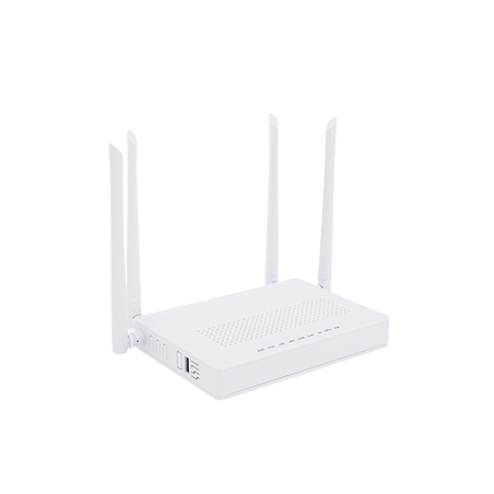 ONU Dual GPON/EPON, Wi-Fi Doble Banda 2.4 y 5 GHz, Soporta MESH, 2 Puertos Gigabit, 1 Puerto PON SC/APC, 1 puerto CATV, Hasta 12