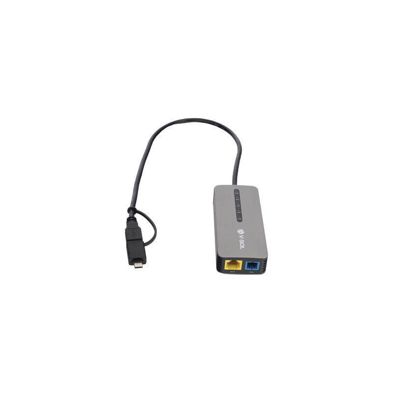 ONU Bridge Dual GPON/EPON USB Portátil, 1 puerto RJ45 2.5Gbps, 1 puerto USB