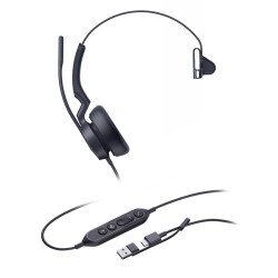 Diadema Alámbrica Yealink UH46 Mono USB-C A Certificada con Microsoft Teams