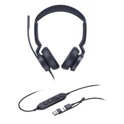 Diadema Alámbrica Yealink UH46 Dual USB-C A Certificada con Microsoft Teams