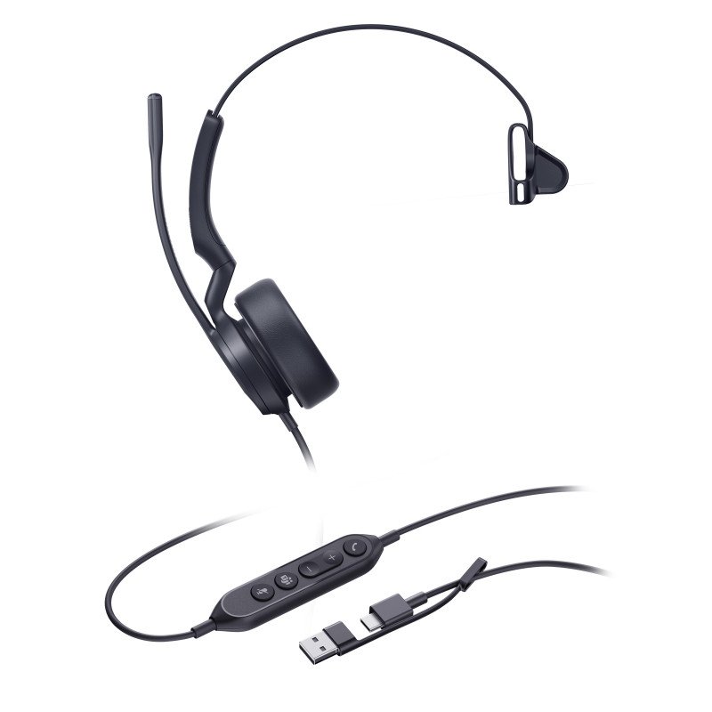 Diadema Alámbrica Yealink UH44 Mono USB-C A Certificada con Microsoft Teams