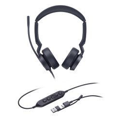 Diadema Alámbrica UH44 Dual UC de Yealink con Conectividad USB-C A y Amplia Compatibilidad