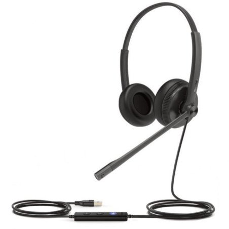 Diadema USB Alámbrica Yealink UH34 Dual Teams C, Almohadillas de Cuero Compatible con Teléfonos IP Yealink y Computadoras
