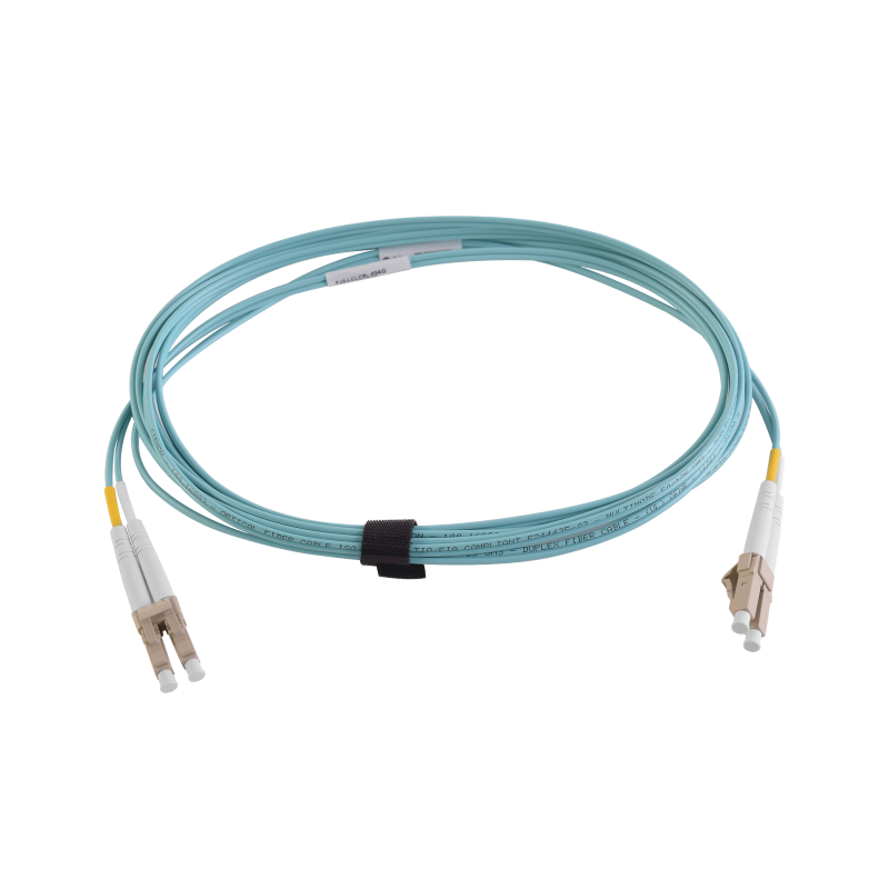 Jumper de Fibra óptica Multimodo 50/125 XGLO OM3, LC-LC Duplex, Aqua, 15M