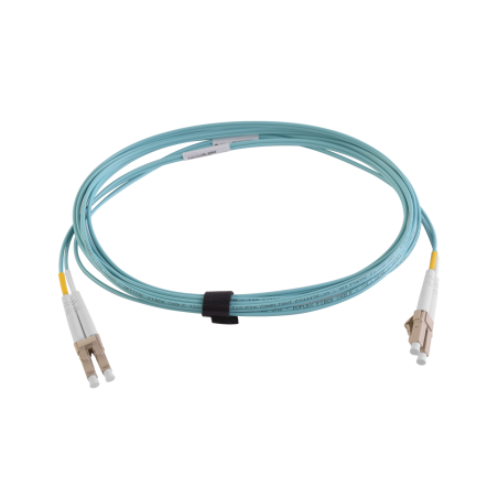 Jumper de Fibra óptica Multimodo 50/125 XGLO OM3, LC-LC Duplex, Aqua, 15M