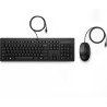 Teclado y mouse alámbricos HP 225, USB, Interruptor de membrana, Negro