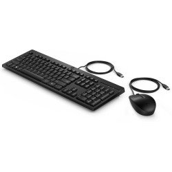 Teclado y mouse alámbricos HP 225, USB, Interruptor de membrana, Negro