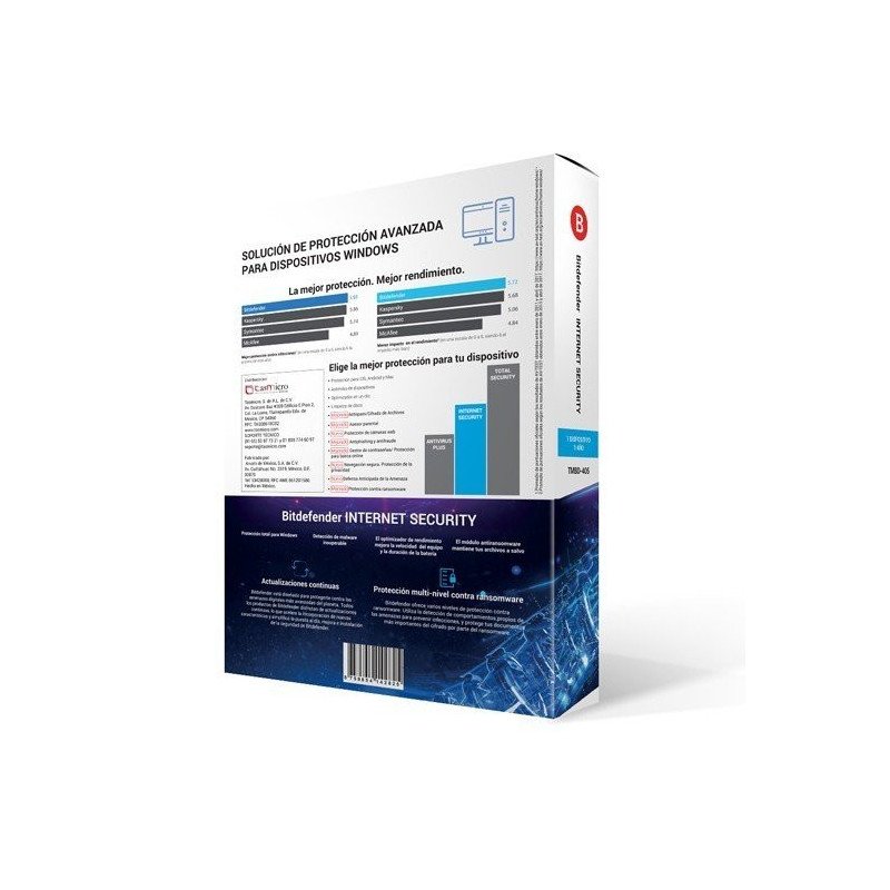 internet security 2018, 1 usuario 1 año de vigencia (caja)