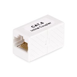 Acoplador RJ45, Acoplador UTP, Acoplador de Cable de Red, sin Blindar T568, Cat6, Hembra a Hembra, Paquete de 5, Oro, Bronce fós