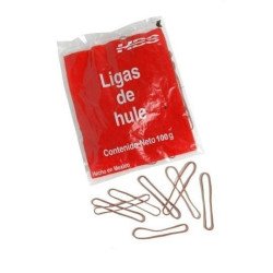 Liga de plástico, No. 18. Bolsa con 100.