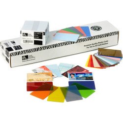 Tarjetas Zebra, PVC PREMIER, Color BLANCO, Grosor 10 mil (0.25 mm). Caja con 500 piezas