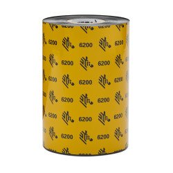 CINTA RESINA 110mmx74m (4.33inx242ft), 6200, 12mm (0.5in) core, Desktop. Caja con 48 rollos