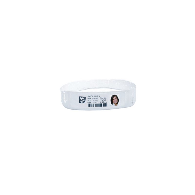Pulsera para hospital, Blanco, Monocromático, 24.4 cm (9.62") Zebra LaserBand2 Advanced