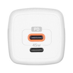Cargador carga rápida Vorago de pared AU-402-WH blanco 45W,