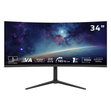 Monitor Gaming Curvo 34 Pulgadas 165hz: COSMOS ARCUS MCA34X Balam Rush FreeSync/G-Sync Adaptativo