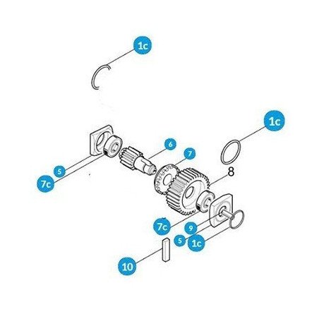 Arbol Lento con engrane de plástico para barreras GARD4, G4000 y G6000
