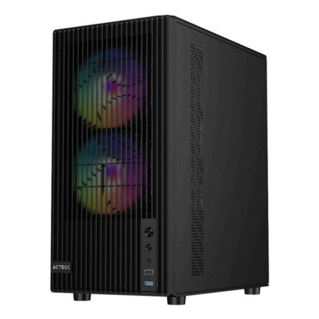 Gabinete Acteck Zyron GC606, mini torre, micro ATX, mini ITX, ventiladores FRGB x3, fuente de poder tipo ATX (no incluida), meta