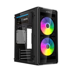 Gabinete Acteck doom ultra crystal GI750C, mini torre, paneles de cristal templado, fuente de poder ATX 500w incluida, compatibi