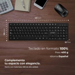 Kit Teclado y Mouse Acteck CREATOR VANTAGE AERO MK555 Teclado y Mouse Inalámbrico,