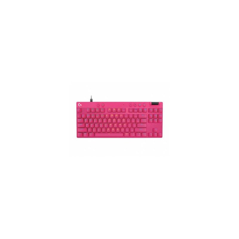 Logitech G Pro X Tkl Teclado Gaming, Cable Conectividad, USB Tipo C Interfaz, RGB Led, Magenta, Magnética Llave De Contacto, Con