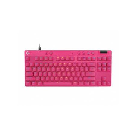 Logitech G Pro X Tkl Teclado Gaming, Cable Conectividad, USB Tipo C Interfaz, RGB Led, Magenta, Magnética Llave De Contacto, Con