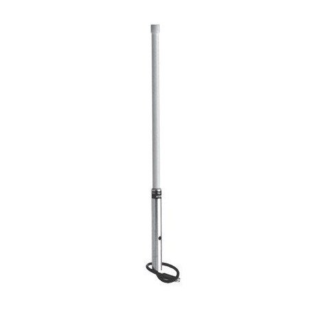 Antena base, fibra de vidrio, rango de frecuencia 150 - 156 MHz