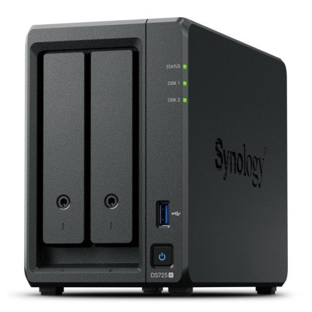 NAS Synology DS725+, 2 bahías núcleo doble hasta 3.1 GHz, 1 puerto LAN