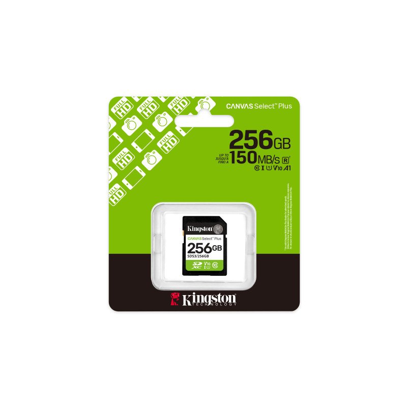Uhs150 Memoria SD Kingston Technology Canvas Select Plus Gen3, 256 GB, Clase