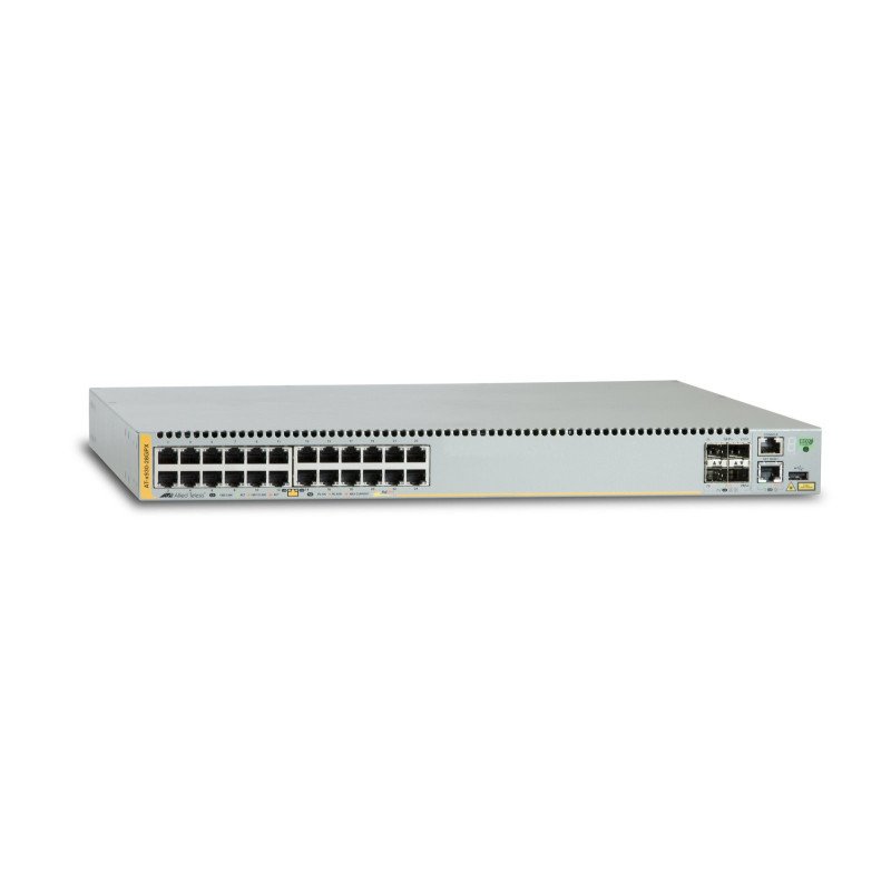Switch Poe+ stackeable capa 3, 24 puertos 10/100/1000 Mbps + 4 puertos SFP+ 10 g y dos bahías hotswap psu, versión federal