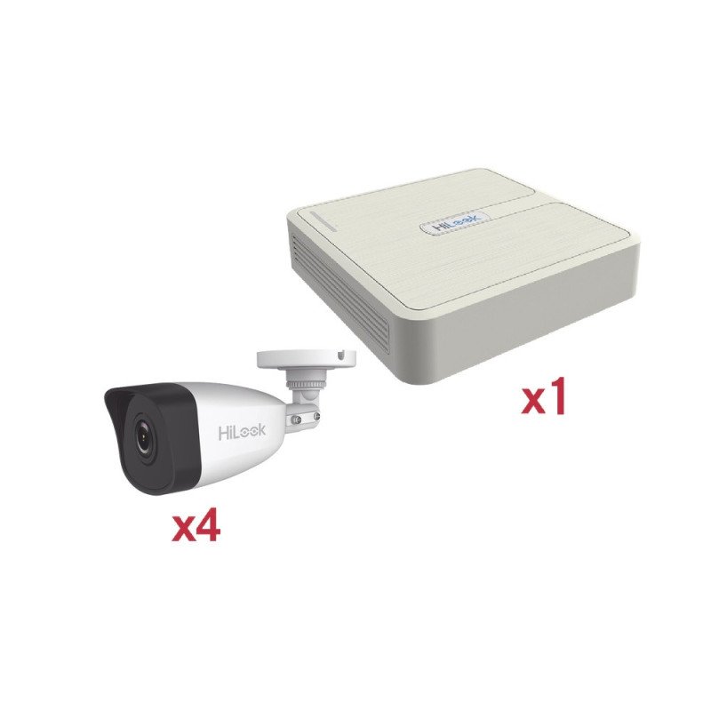Kit IP 1080p (2 Megapixel), NVR de 4 Canales con 4 Puertos PoE, 4 Cáma