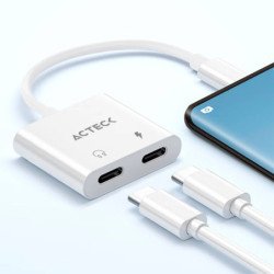 Adaptador Acteck shift plus aa415, USB c, 2x USB c, audio, tipo c DP, 