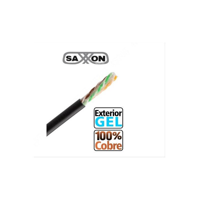 Bobina SAXXON OUTPCAT6GCOPEXT, 305 m, Negro, Exterior, Cat6, 100 Cobre