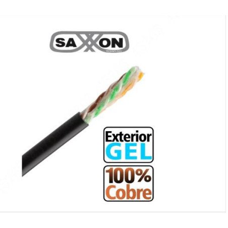 Bobina SAXXON OUTPCAT6GCOPEXT, 305 m, Negro, Exterior, Cat6, 100 Cobre