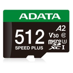 MicroSDXC Clase 10 ADATA Speed Plus, 512 GB, 180 MB/s, 160 MB/s, Class