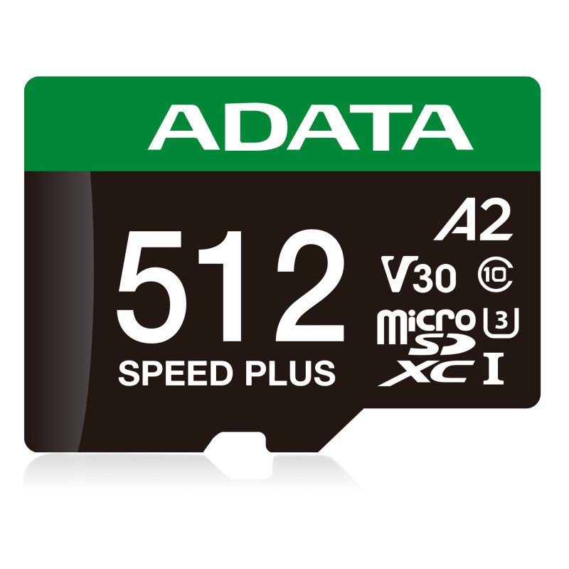 MicroSDXC Clase 10 ADATA Speed Plus, 512 GB, 180 MB/s, 160 MB/s, Class