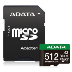 MicroSDXC Clase 10 ADATA Speed Plus, 512 GB, 180 MB/s, 160 MB/s, Class