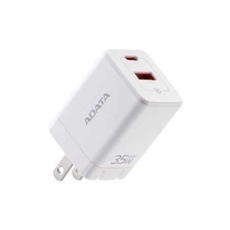 Cargador de pared ADATA, 35W, Admite los estándares de carga rápida PD3.0 y QC 3.0 . Color BLANCO, CHARGERU-0352-QCPDWH