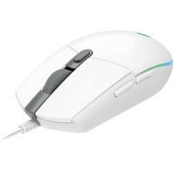 Mouse Logitech G203 lightsync gaming White óptico alámbrico USB iluminación RGB ajustable 6 botones