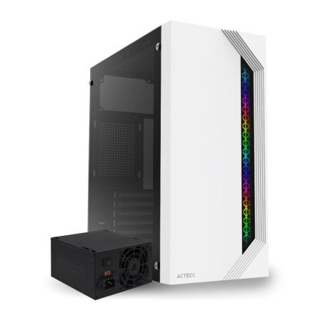 Gabinete media torre Viken GM455, ATX 500w, panel izquierdo cristal, b